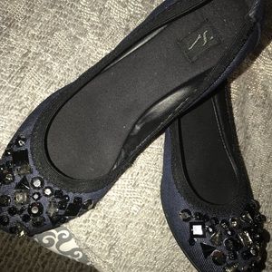 Vera Wang Embellished Jean Flats Size 8